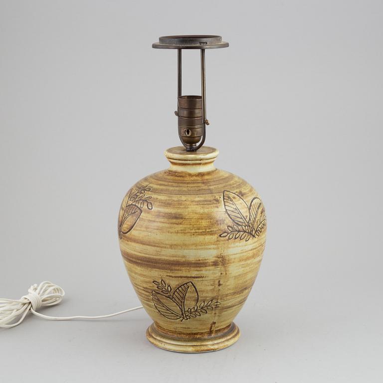 Gertrud Lönegren, a stoneware table light, Rörstrand, 1930's/1940's.