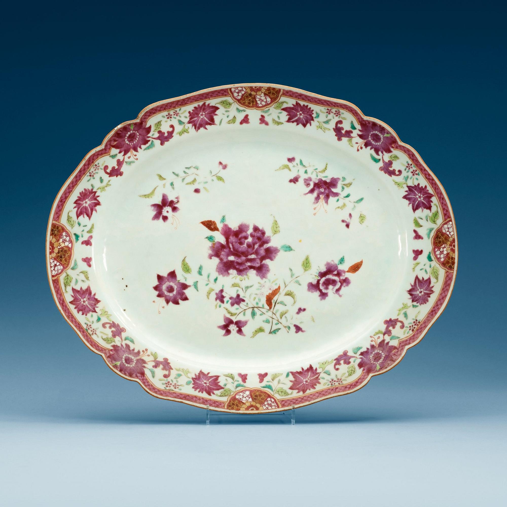FAT, kompaniporslin. Qing dynastin, Qianlong (1736-95).