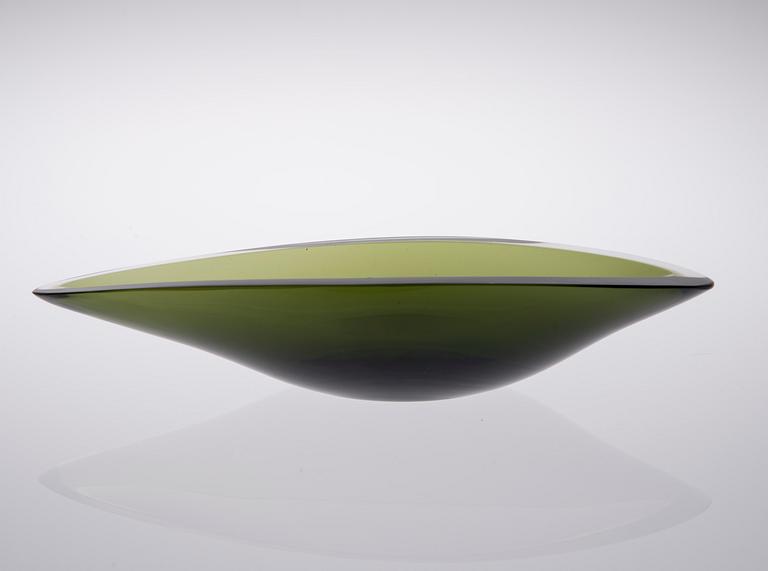 SKÅL, glas, "Videblad", signerad K. Franck Nuutajärvi Notsjö -54.