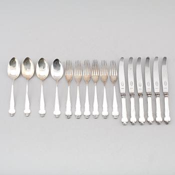 BESTICK, 16 delar, silver, MGAB, Uppsala 1950-tal. Total vikt med stålblad ca 692 g.