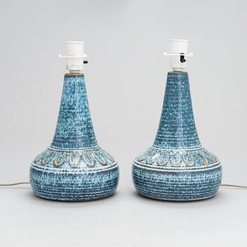 Einar Johansen Söholm, bordslampor, ett par, stengods, Danmark, 1900-talets senare del.