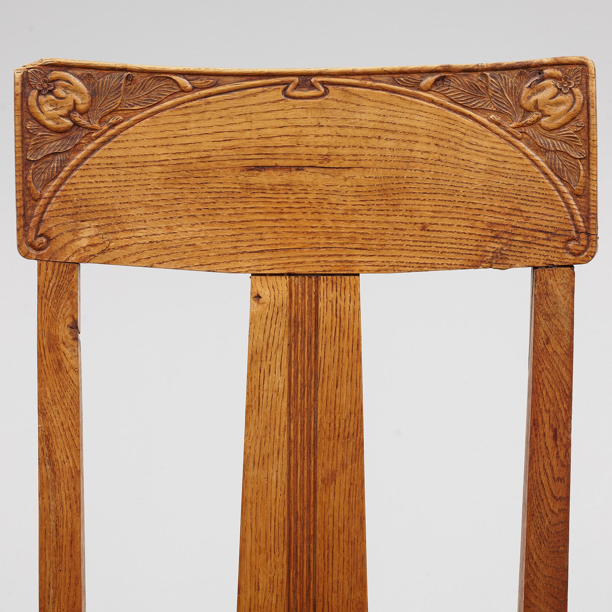 Six Art Nouveau Chairs, early 20th Century.