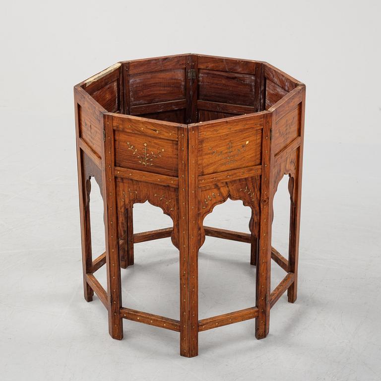 An Anglo Indian folding octagonal side table.
