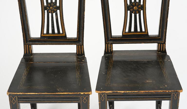 Stolar, ett par, Sverige, omkring år 1800, Sengustavianska.