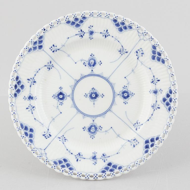 A 'Blue Fluted Full Lace' porcelain centerpiece dish, Royal Copenhagen, model 1093, 1898-1923.