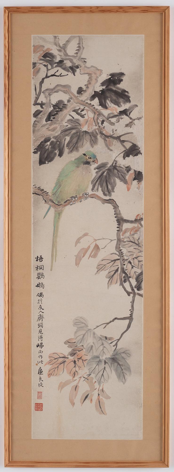 A Chinese scroll painting, Hu Lui (1851-1920).