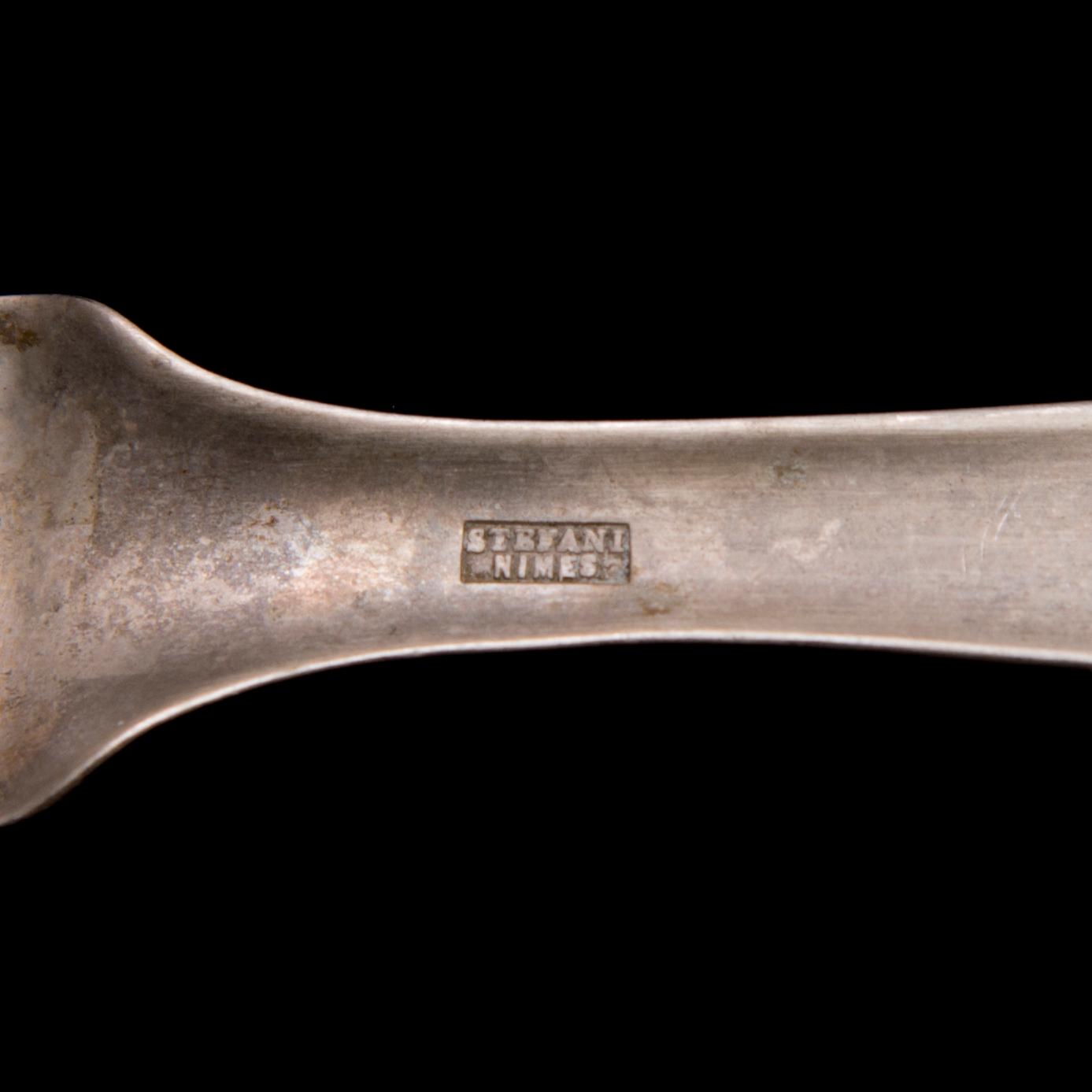 ABSINTTILUSIKOITA, 6 kpl, niklattuja ja kromattuja, 1900-luvun puoliväli.