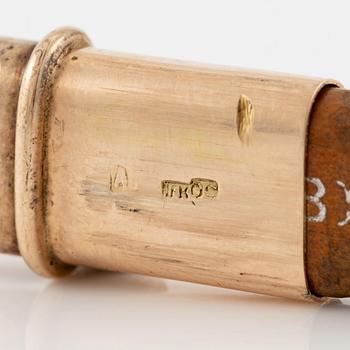 A Fabergé gold, silver and enamel pen, August Holmström, St. Peterburg 1898/9-1903.