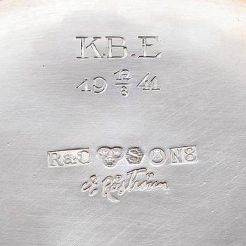 KAFFESERVIS, 3 delar, silver, Eric Råström, Stockholm 1939. Total vikt ca 1194 g.