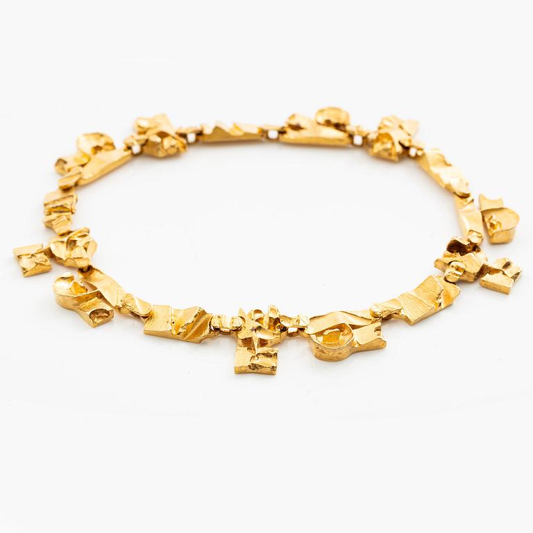 Björn Weckström collier "Tenochtitlan" 18K guld, Lapponia 1970.