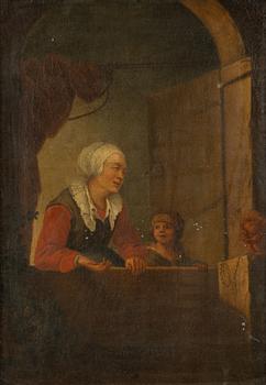 Unknown artist, early 19th century, Woman and boy with squirrel.