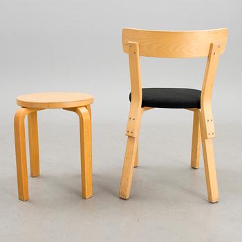 Model 69 Chair and E60 Stool by Artek.