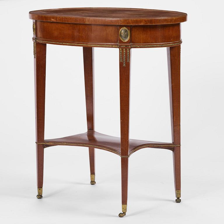A late Gustavian mahogany table attributed to J. M. Beurling (master 1777-1803).