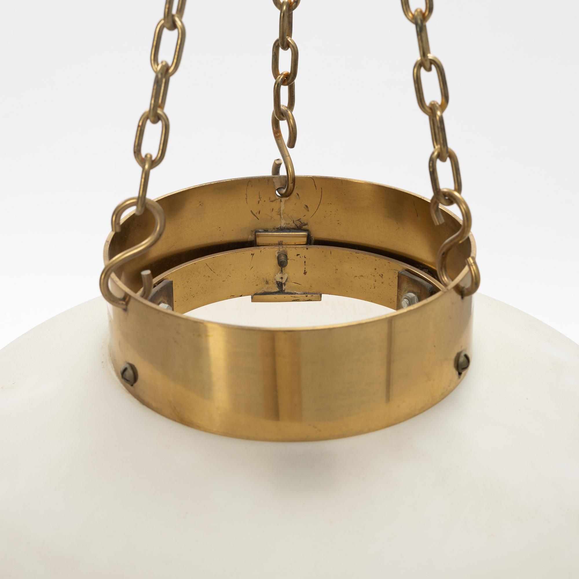 A glass ceiling lamp, second half of the 20th Century.
