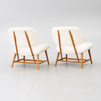 Alf Svensson, Armchairs, a pair, TeVe, Bra Bohag. Studio Ljumgs industrier, Malmö, 1950s.