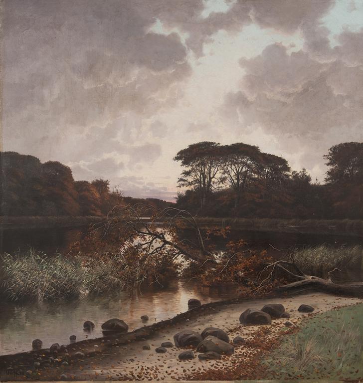 OSCAR HERSCHEND, oil on canvas, signed and dated-88. Marked "Silkeborg".
