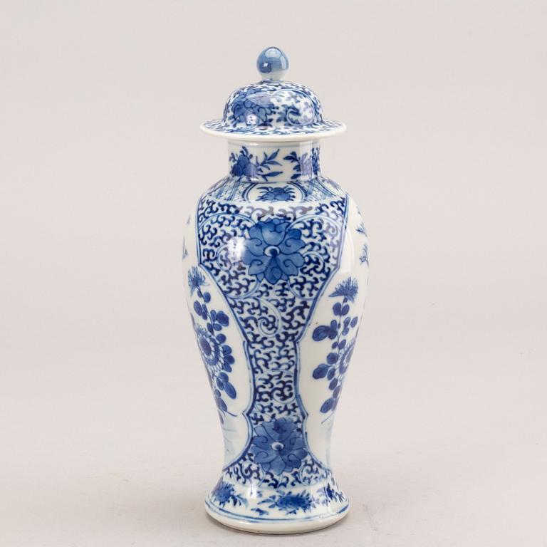 A Chinese 19th century porcelain urn with lid.