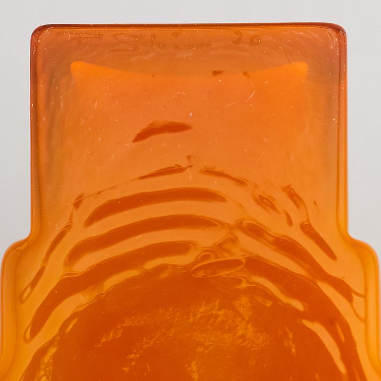 PO STRÖM, two glass vases, Alsterfors, signed and dated 1970.