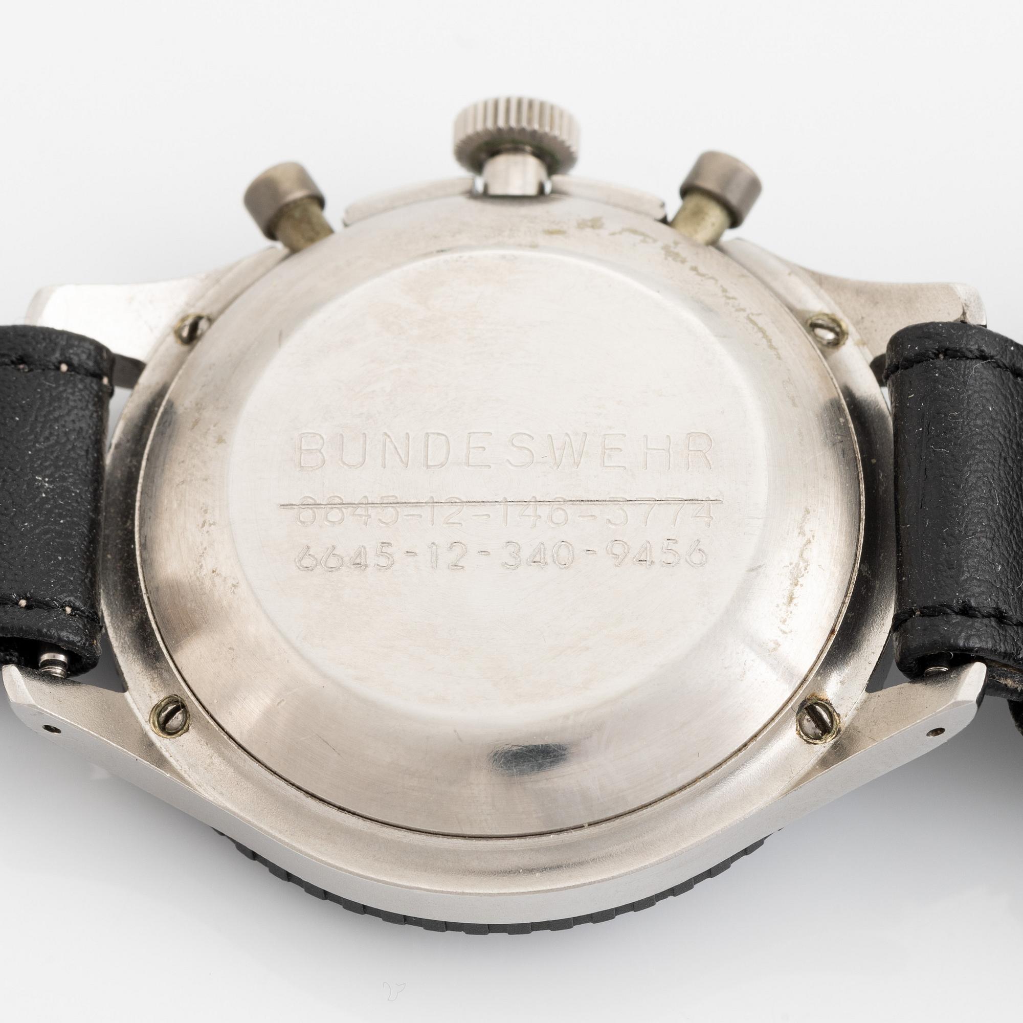 Heuer, "Bundeswehr", "3H", armbandsur, 43 mm.