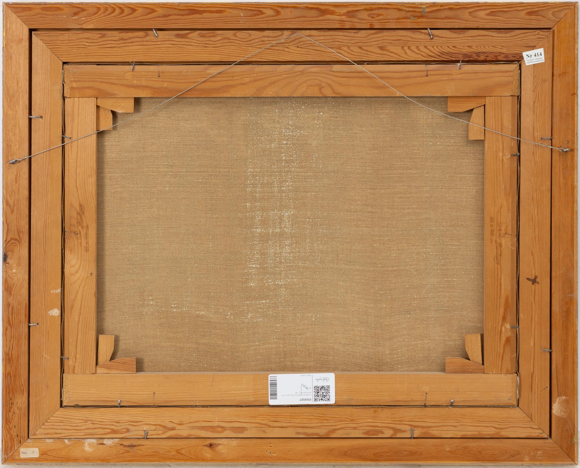 Lindorm Liljefors, Älg, kalv och hund på myr.