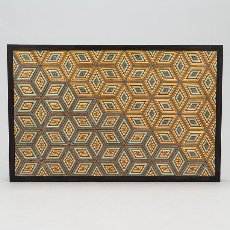 A 'Diagonal Box' coffee table, signed.
