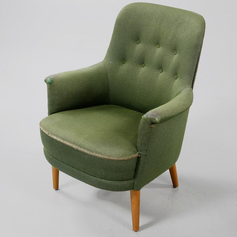 FÅTÖLJER, 2 st, "Husmor", Carl Malmsten, 1900-talets mitt.