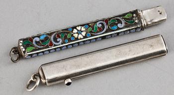 FICKPENNOR, 2 st, silver, Ryssland tidigt 1900-tal.