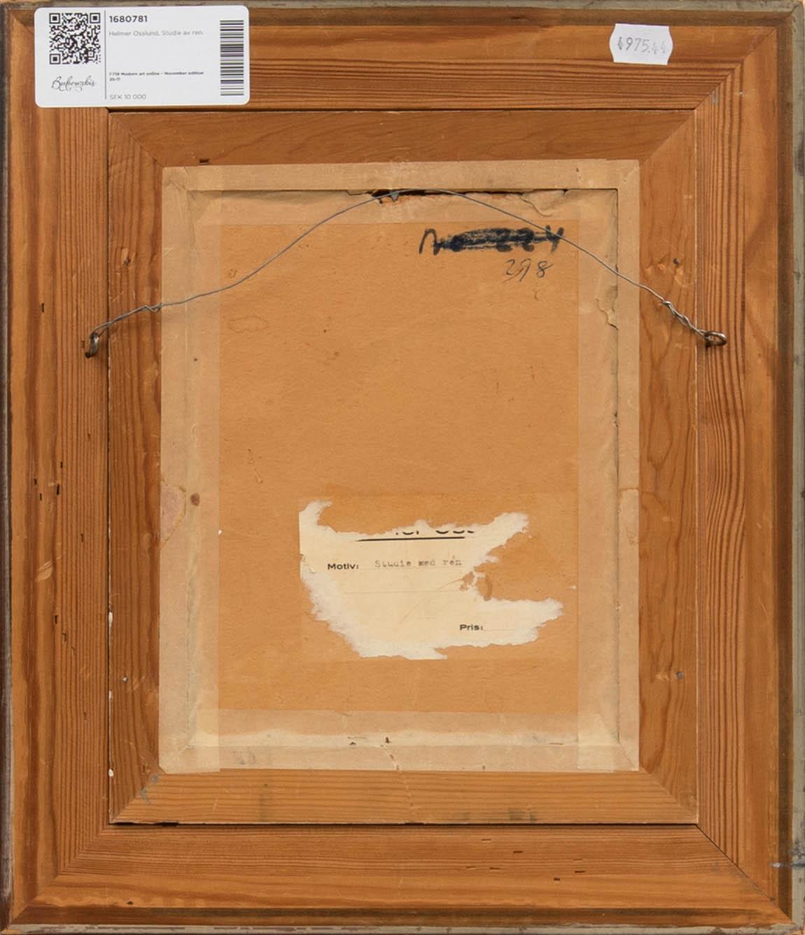 Helmer Osslund, Study of a reindeer.