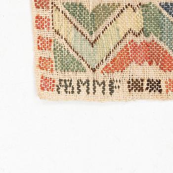 Märta Måås-Fjetterström, draperi, "Rågen", inplock på linnebotten, ca 203 x 124 cm, signerad AB MMF.