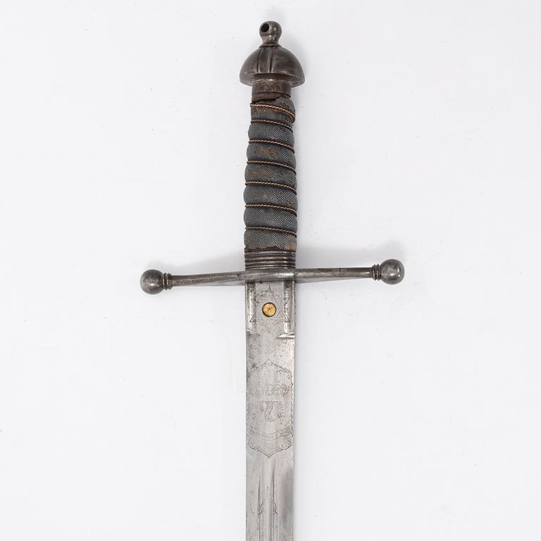 A Scottish infantry officer's sword with cross hilt and field scabbard, by Henry Wilkinson, London.