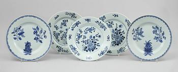 TALLRIKAR, 10 st, porslin, Kina, 1700-tal.