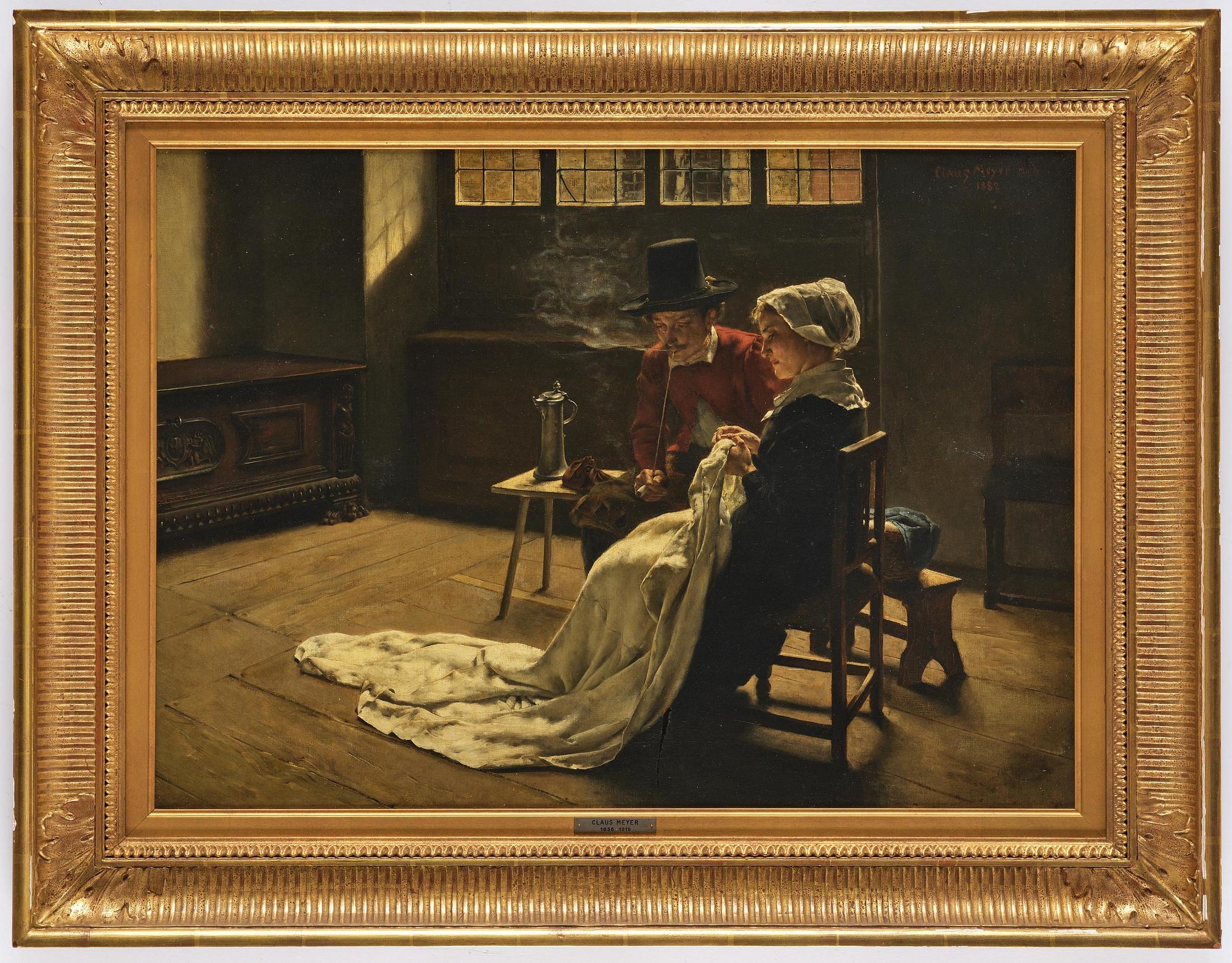 Claus Meyer, Handarbetande kvinna och man med kritpipa.