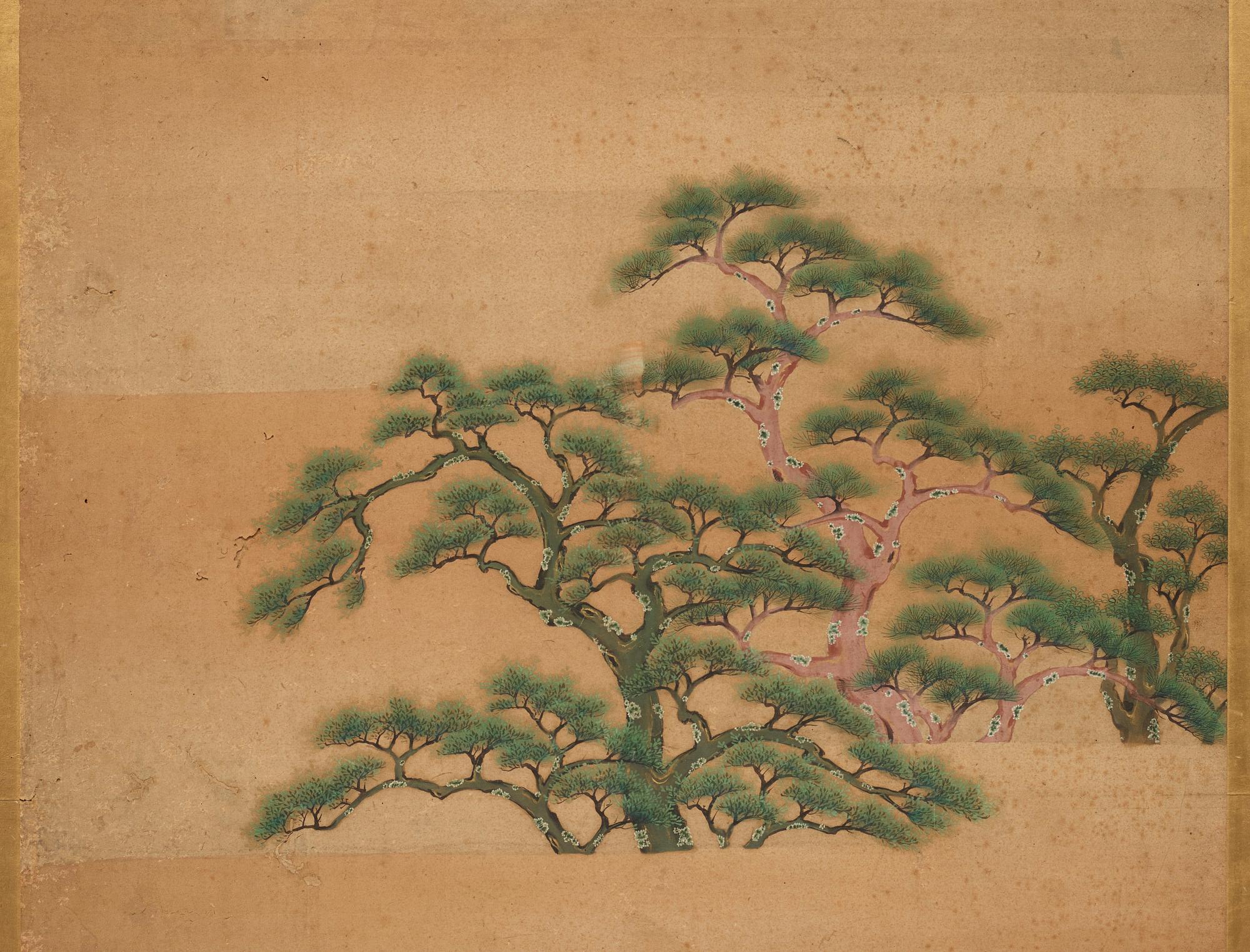 A Japanese six fold screen, Edo period (1603-1868).