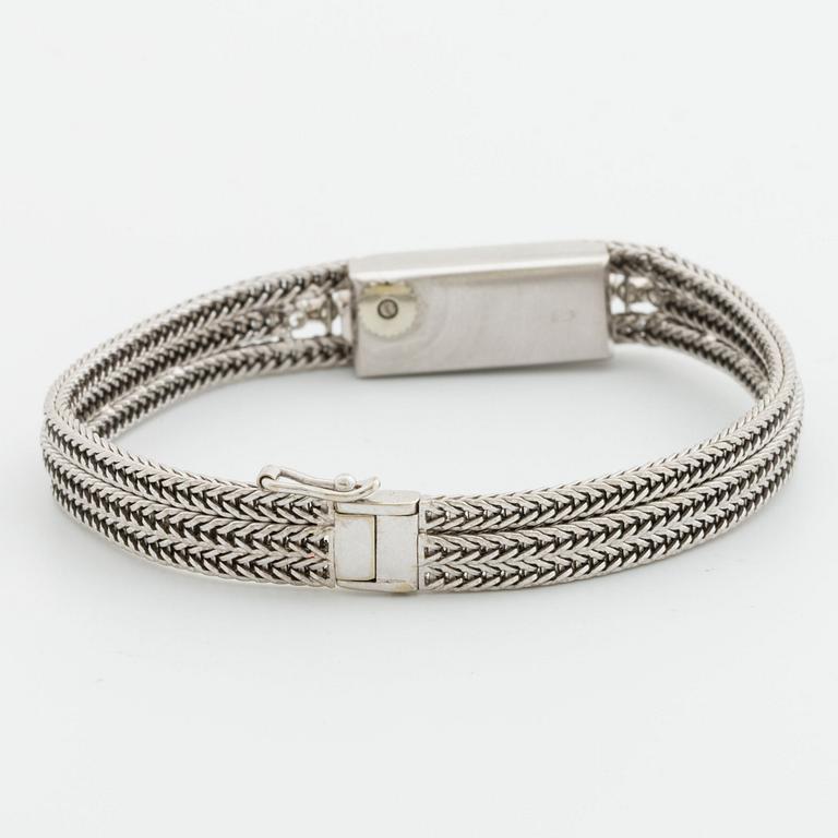 BLANCPAIN ARMBANDSUR 18K vitguld, 16 x 8 mm, 6 briljanter ca 0.20 ct, UTI.