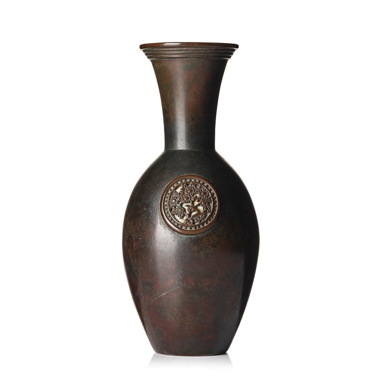A copper alloy vase, circa 1900.