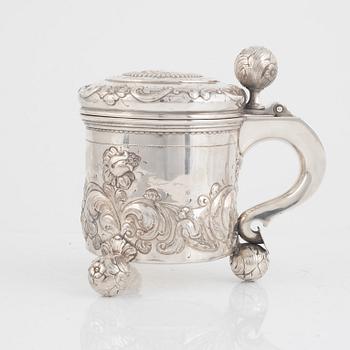 A Sweish silver tankard, mark of CG Hallberg, Stockholm 1950.