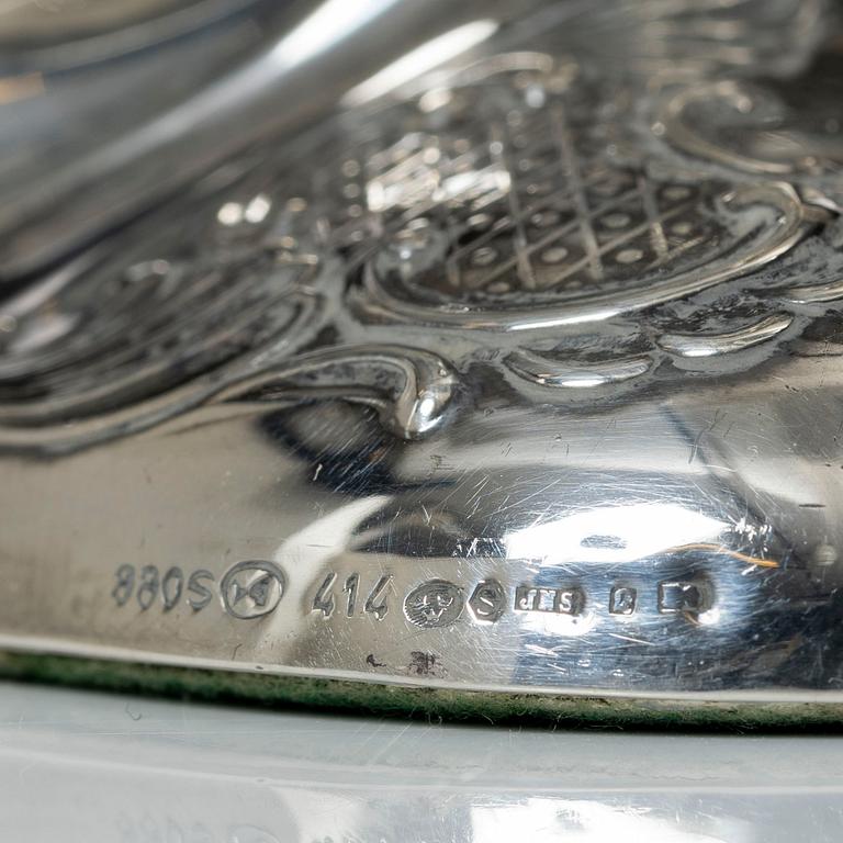 A pair of Norwegian silver candlesticks, mark of Thorvald Marthinsen, Tonsberg, circa mid-20th century.