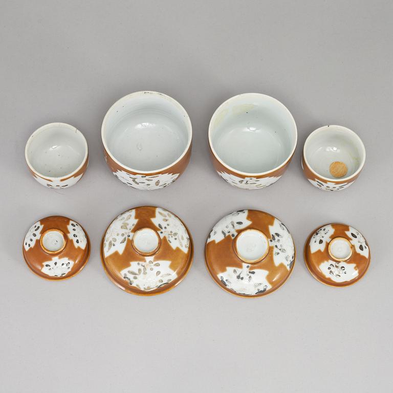 A set of four jars with covers, Qing dynasty, 18th Century.