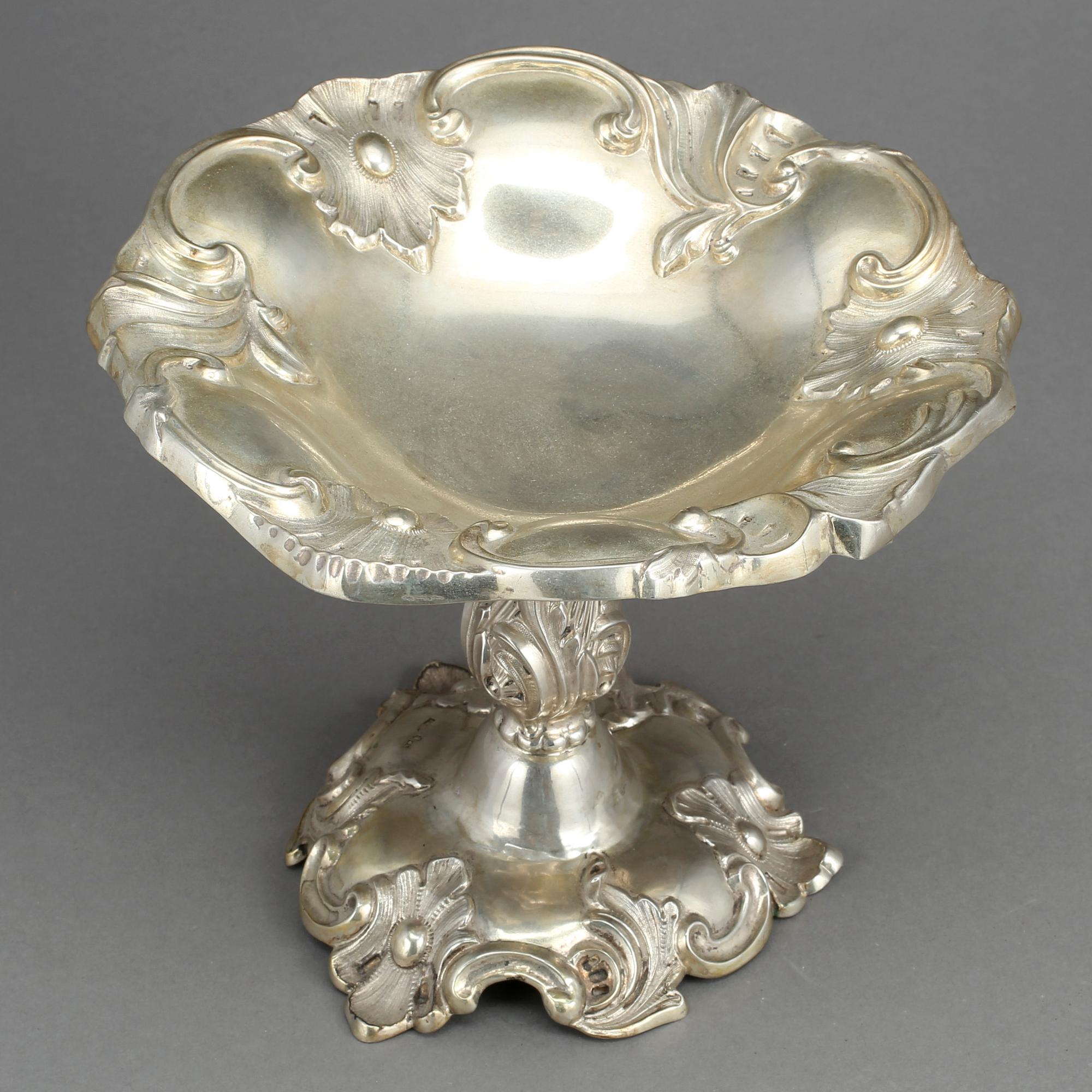 UPPSATSSKÅL, silver, Carl Gustaf Herpel, nyrokoko, Stockholm, 1857. Vikt ca 370 gram.