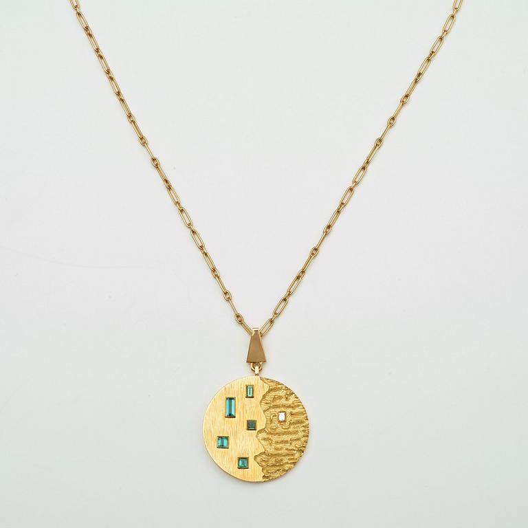 COLLIER, Johan Rørvig, Danmark, 18k (hänge) samt 14k (kedjan).