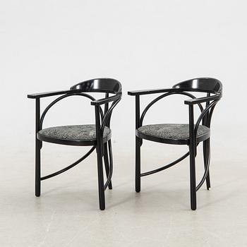 Armchairs, 6 pcs, model 87, Thonet, late 20th century.