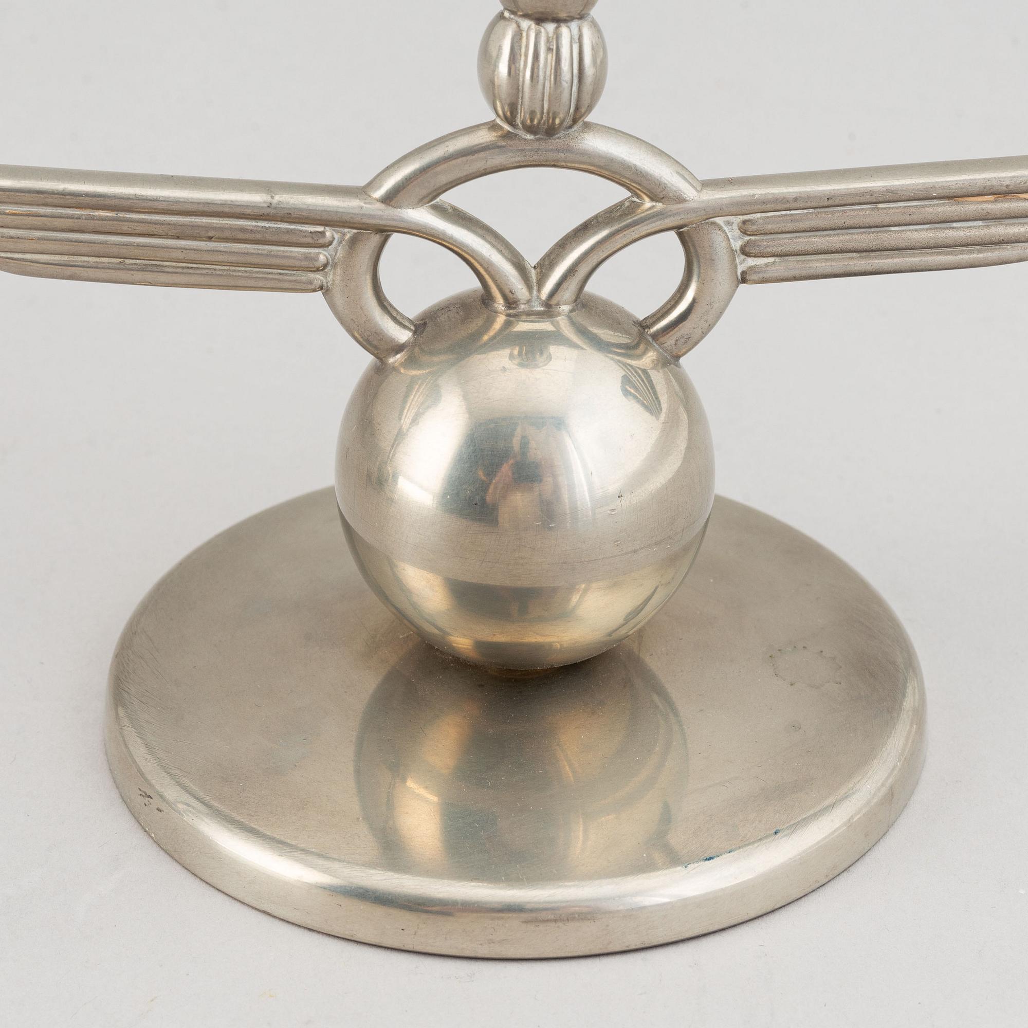 A pair of pewter candelabra, L &  L, Svenskt Tenn, 1938.