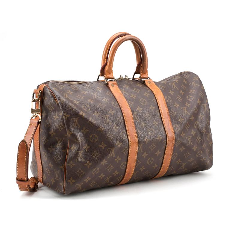 LOUIS VUITTON, a monogram canvas weekend bag, "Keepall 45".