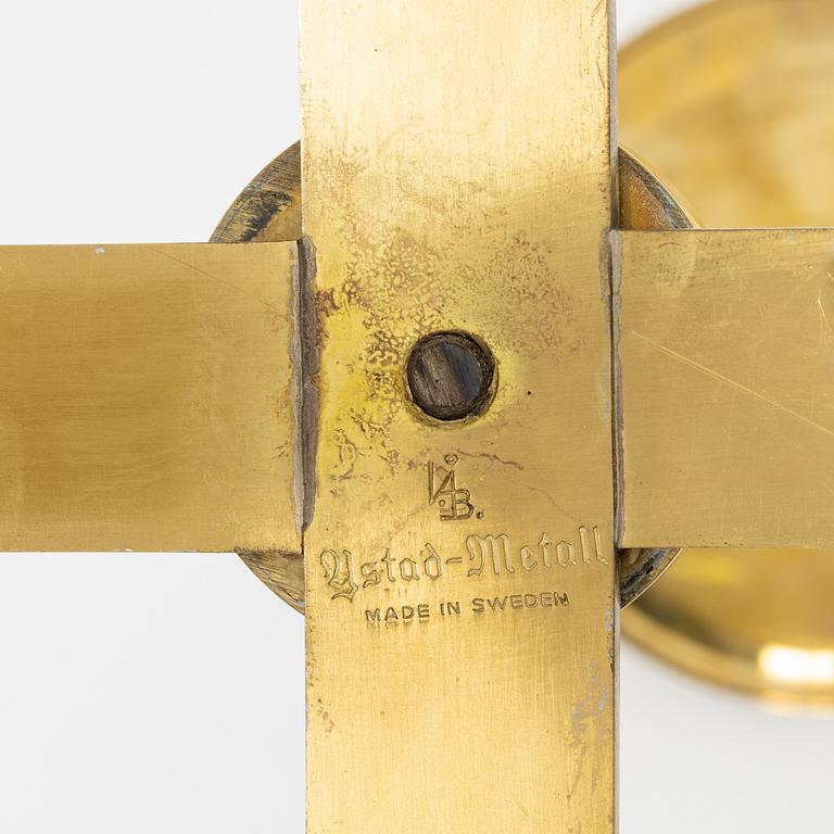 Ivar Ålenius-Björk, a pair of brass candle holders, Ystad Metall.