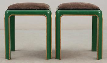 A pair of stools attributed to Otar Hökerberg, Sweden circa 1925.