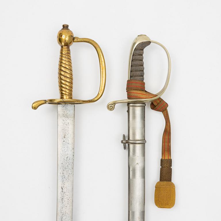 Two swords, presumably 19th century.