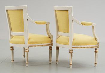 A pair of Gustavian armchairs. 19th Century.