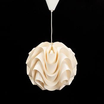 A ceiling, pendant lamp, '172' designed by Poul Christiansen in 1971 for Le Klint, Denmark.