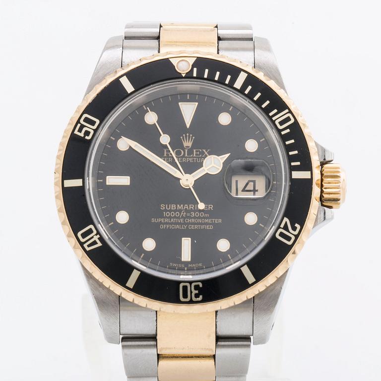 ROLEX, Oyster Perpetual Date, Submariner (1000ft = 300 m), Chronometer, armbandsur, 40 mm.