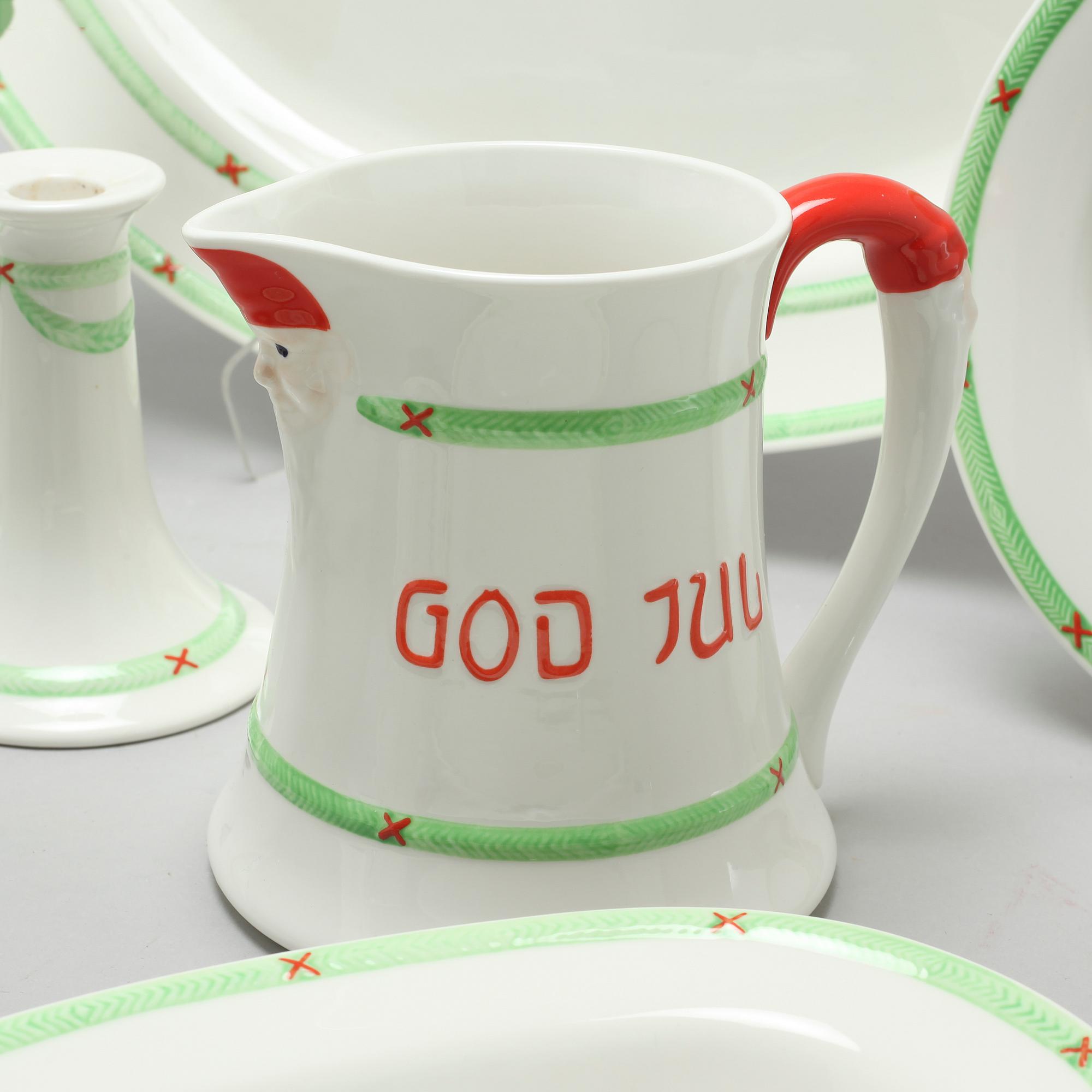 A christmas porcelian tableware set of 37 pcs by Rörstrand from the latter half of the 20th century.